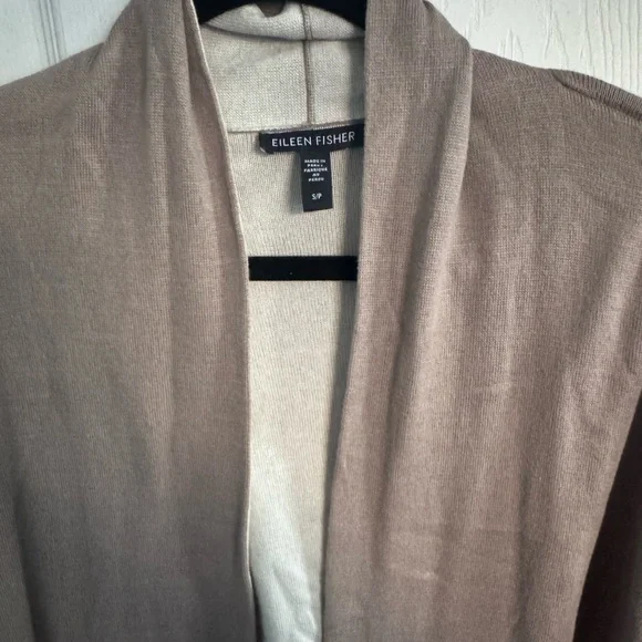 Eileen Fisher two-tone cardigan size Small - Picture 3 of 8